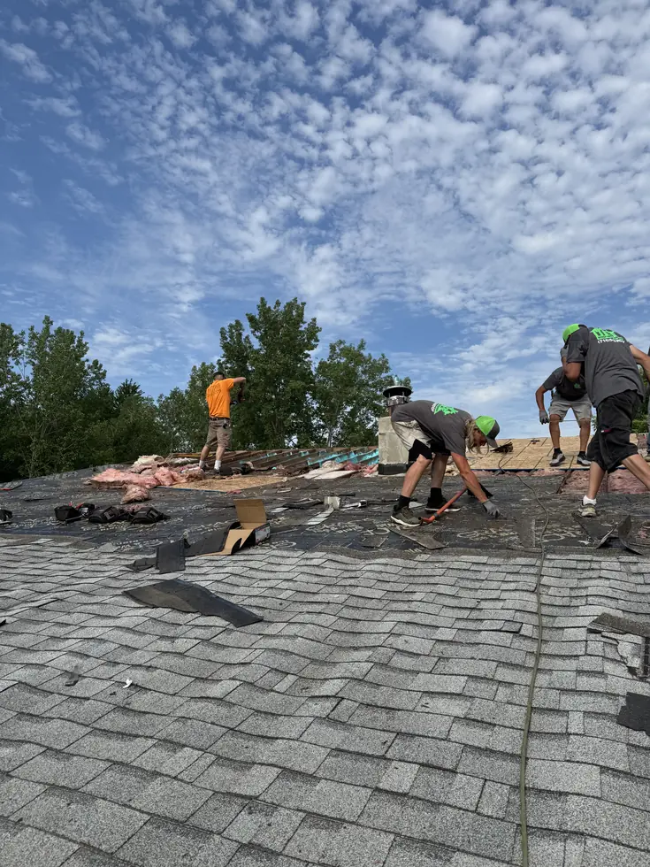 Full roof tear-off underway with the TNE crew on a WNY home