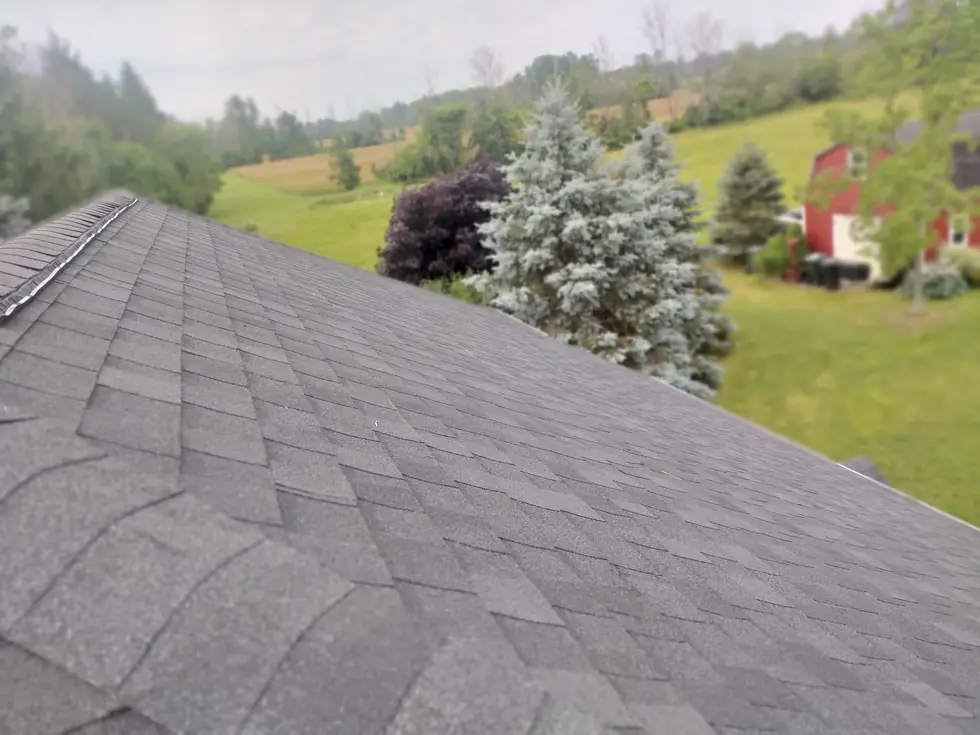 New architectural shingle roof overlooking the Western New York countryside