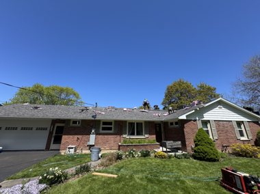 Close-up of new architectural shingles &mdash; TNE Roofing & Siding